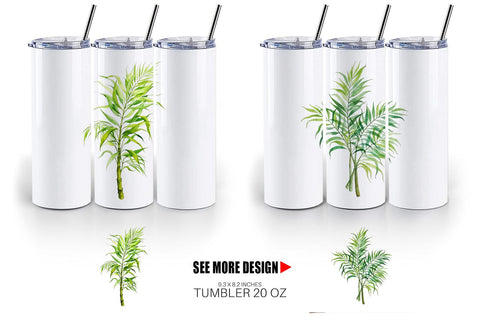 Tumbler Tropical Palms Sublimation artnoy 