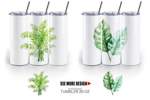 Tumbler Tropical Palms Sublimation artnoy 