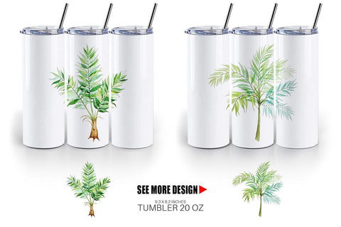 Tumbler Tropical Palms Sublimation artnoy 