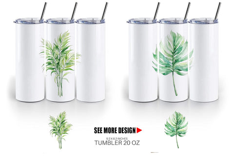Tumbler Tropical Palms Sublimation artnoy 