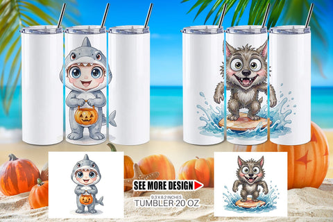 Tumbler Tropical Trick or Treater Sublimation artnoy 