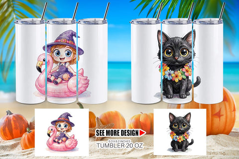 Tumbler Tropical Trick or Treater Sublimation artnoy 