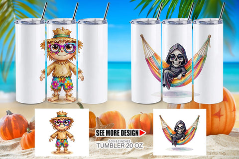 Tumbler Tropical Trick or Treater Sublimation artnoy 