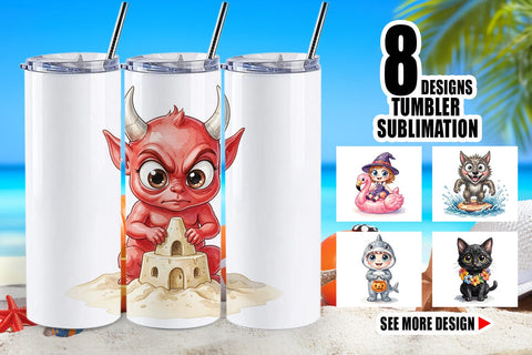Tumbler Tropical Trick or Treater Sublimation artnoy 