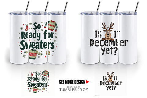Tumbler Ugly Cute Christmas Countdown: Quirky Quotes Sublimation artnoy 