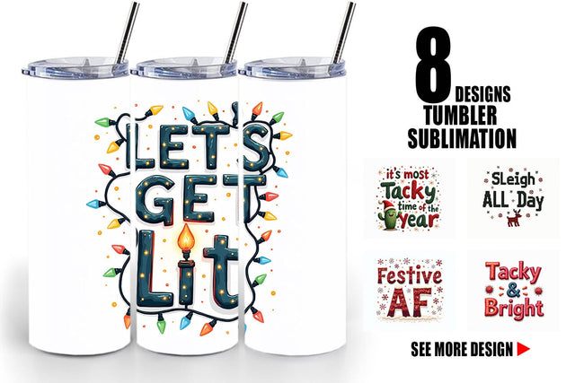 Tumbler Ugly Sweater Sayings: Tacky & Trendy Quotes Sublimation artnoy 