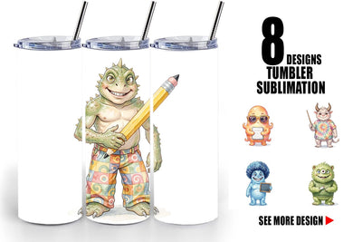 Tumbler UglyCute 70s Monster Teacher Sublimation artnoy 