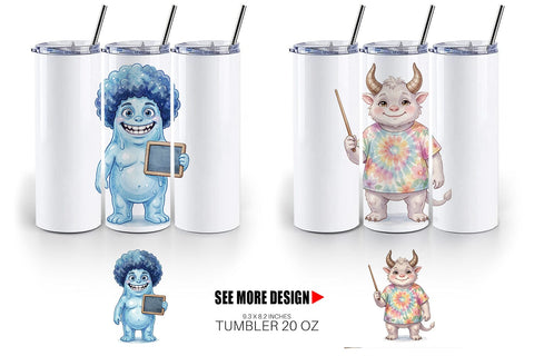 Tumbler UglyCute 70s Monster Teacher Sublimation artnoy 
