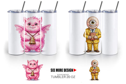 Tumbler UglyCute 70s Monster Teacher Sublimation artnoy 