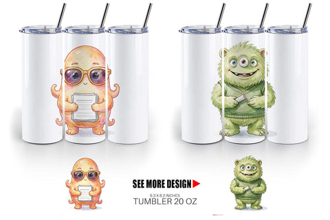 Tumbler UglyCute 70s Monster Teacher Sublimation artnoy 
