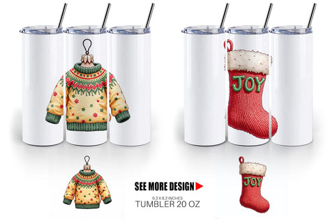 Tumbler UglyCute Christmas Sweaters Sublimation artnoy 