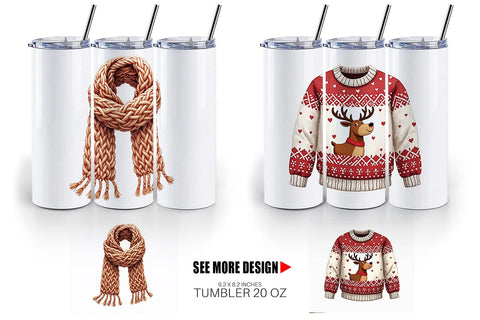 Tumbler UglyCute Christmas Sweaters Sublimation artnoy 