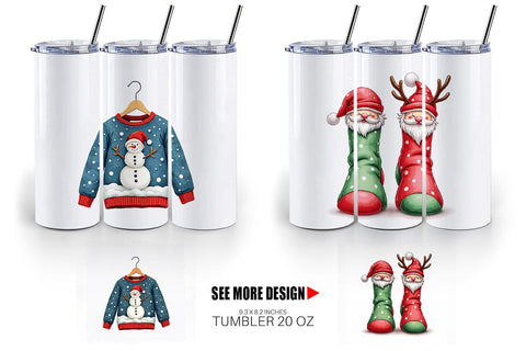 Tumbler UglyCute Christmas Sweaters Sublimation artnoy 