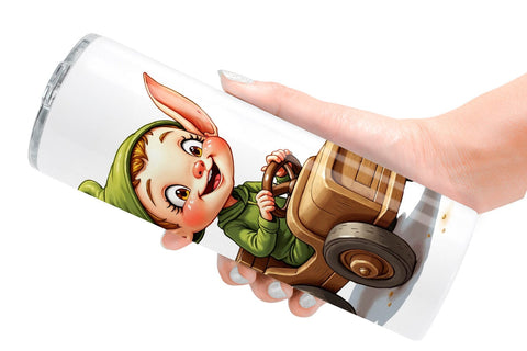 Tumbler UglyCute Elf Workshop Antics Watercolor Sublimation artnoy 