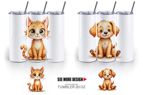 Tumbler UglyCute Gingerbread Pals Watercolor Sublimation artnoy 