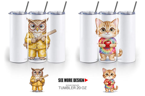 Tumbler UglyCute Groovy Animal Teacher Sublimation artnoy 