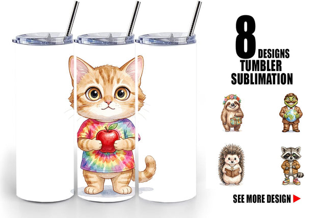 Tumbler UglyCute Groovy Animal Teacher Sublimation artnoy 