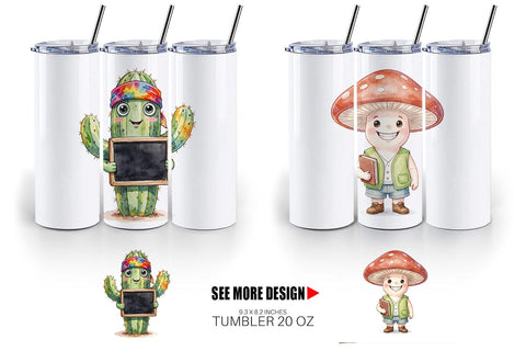 Tumbler UglyCute Groovy Plant Teacher Sublimation artnoy 
