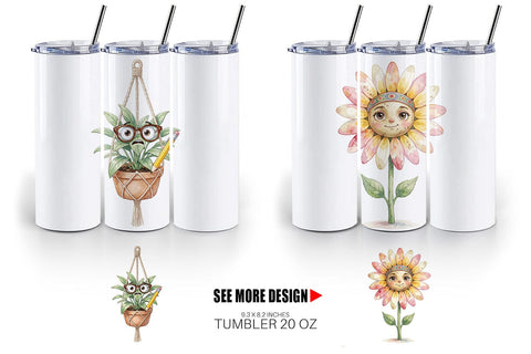 Tumbler UglyCute Groovy Plant Teacher Sublimation artnoy 