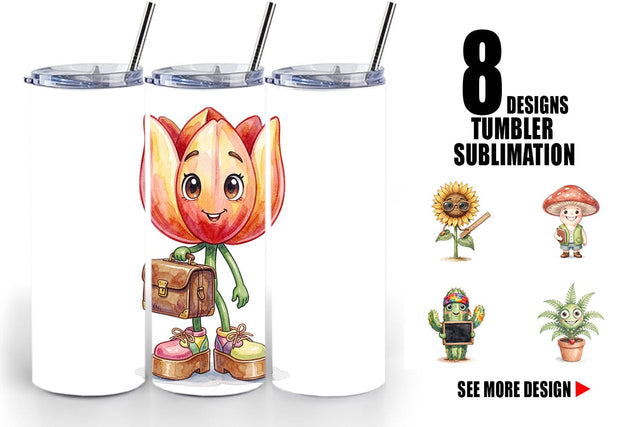 Tumbler UglyCute Groovy Plant Teacher Sublimation artnoy 