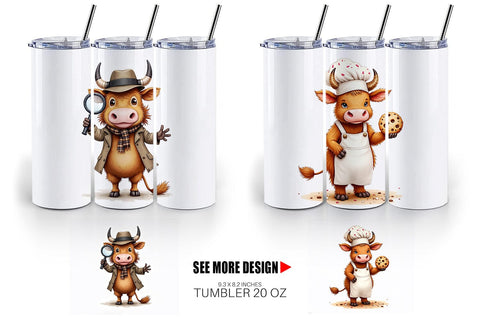 Tumbler UglyCute Highland Cow Occupations Quirky Jobs & Hobbies Sublimation artnoy 