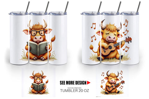 Tumbler UglyCute Highland Cow Occupations Quirky Jobs & Hobbies Sublimation artnoy 