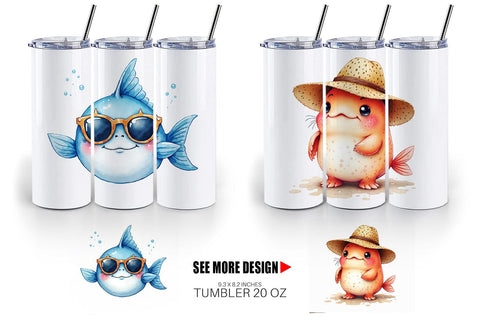 Tumbler UglyCute Ocean Oddities Sublimation artnoy 