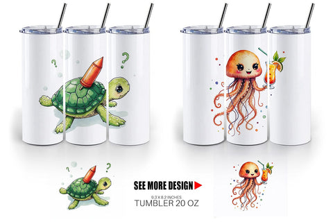 Tumbler UglyCute Ocean Oddities Sublimation artnoy 