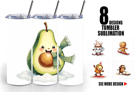 Tumbler UglyCute Winter Food & Drinks Sublimation artnoy 