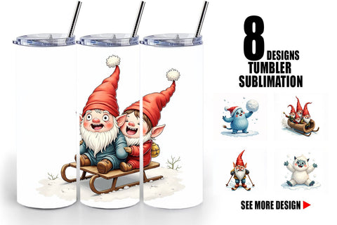 Tumbler UglyCute Yeti & Gnome Winter Games Sublimation artnoy 