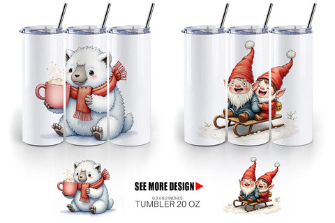 Tumbler UglyCute Yeti & Gnome Winter Games Sublimation artnoy 