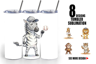 Tumbler Unbothered Baseball Pitcher Watercolor Sublimation artnoy 