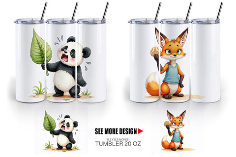 Tumbler Unenthusiastic Wild Animals Summer Sublimation artnoy 