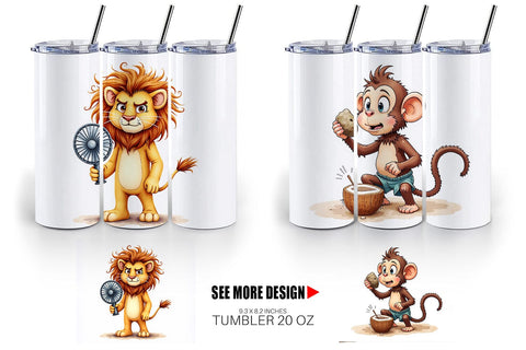 Tumbler Unenthusiastic Wild Animals Summer Sublimation artnoy 