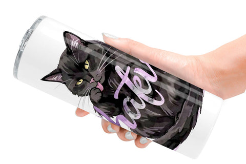 Tumbler Unimpressed Black Cat Quote Sublimation artnoy 