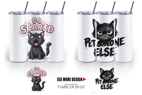 Tumbler Unimpressed Black Cat Quote Sublimation artnoy 