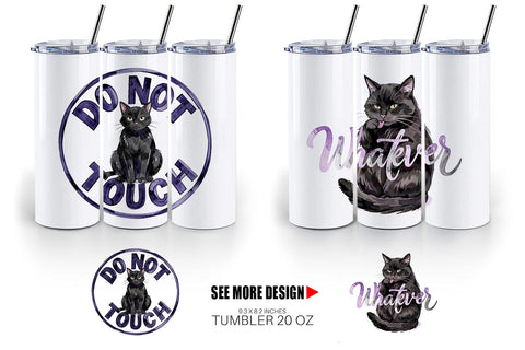 Tumbler Unimpressed Black Cat Quote Sublimation artnoy 