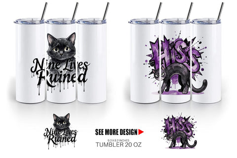 Tumbler Unimpressed Black Cat Quote Sublimation artnoy 