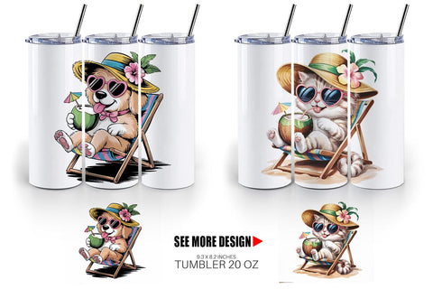 Tumbler Vacation Animal Sublimation artnoy 
