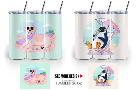 Tumbler Vacation Animals Sublimation artnoy 