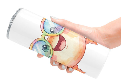 Tumbler Vibrant Summer Animals Watercolor Sublimation artnoy 