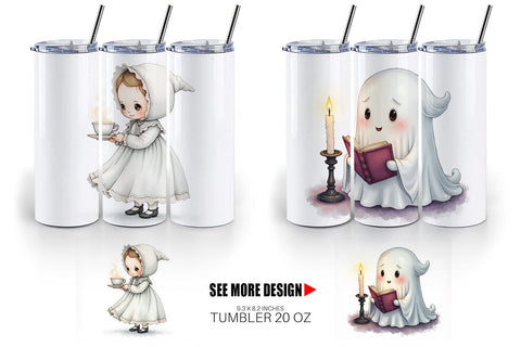 Tumbler Victorian Dollhouse Ghosts Sublimation artnoy 