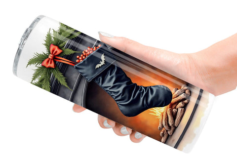 Tumbler Victorian Gothic Christmas Watercolor Sublimation artnoy 