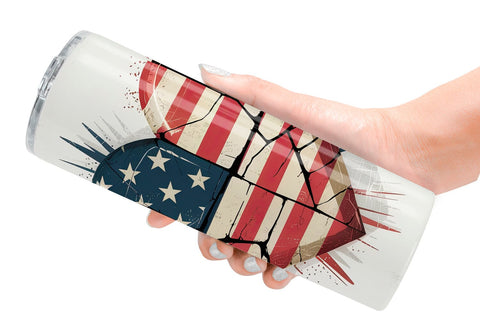 Tumbler Vintage American Flag Heart Sublimation artnoy 