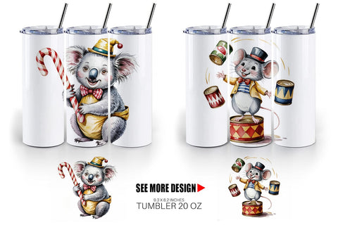 Tumbler Vintage Animal Circus Sublimation artnoy 