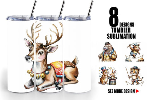 Tumbler Vintage Animal Circus Sublimation artnoy 
