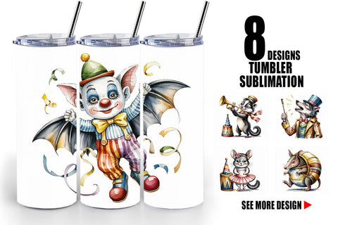 Tumbler Vintage Animal Circus Sublimation artnoy 