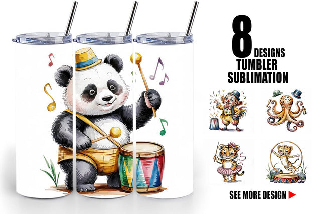 Tumbler Vintage Animal Circus Sublimation artnoy 