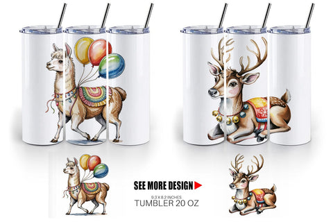 Tumbler Vintage Animal Circus Sublimation artnoy 