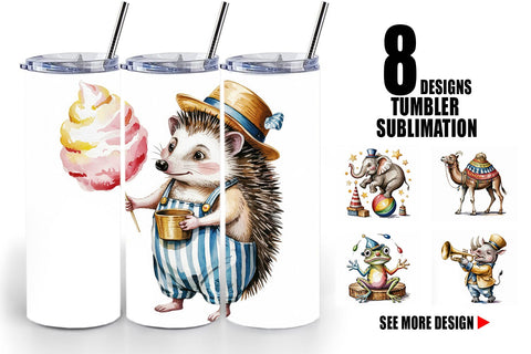Tumbler Vintage Animal Circus Sublimation artnoy 